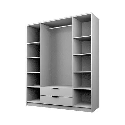 картинка Шкаф ЭКОН распашной 4-х дверный 2-мя ящиками с 4-мя зеркалами от магазина КУПИ КУПЕ